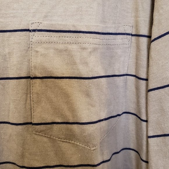 JEAN Legacy Men's Army Green Blue Horizontal Striped V-Neck T-shirt - Size 3X - Picture 3 of 6